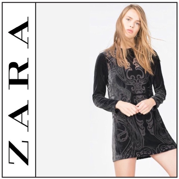 Zara Dresses & Skirts - Zara Black Velvet Mini Dress